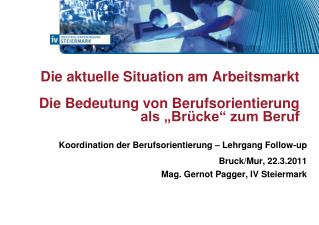 Koordination der Berufsorientierung – Lehrgang Follow-up Bruck/Mur, 22.3.2011