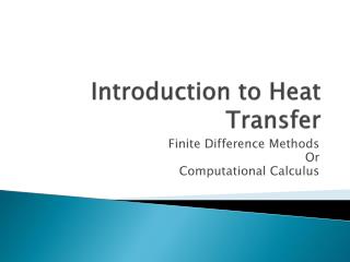 Introduction to Heat Transfer