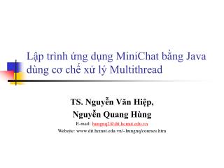 Lập trình ứng dụng MiniChat bằng Java dùng cơ chế xử lý Multithread