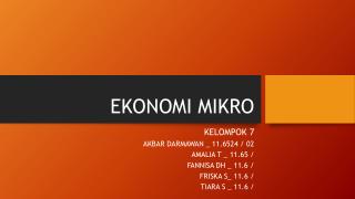 EKONOMI MIKRO