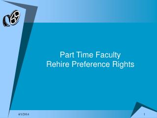 Part Time Faculty Rehire Preference Rights