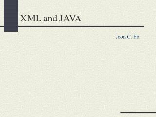 XML and JAVA