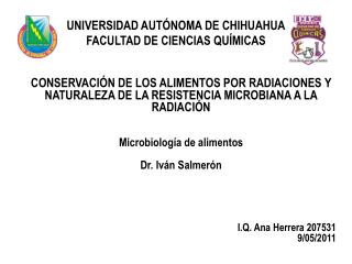 UNIVERSIDAD AUTÓNOMA DE CHIHUAHUA FACULTAD DE CIENCIAS QUÍMICAS