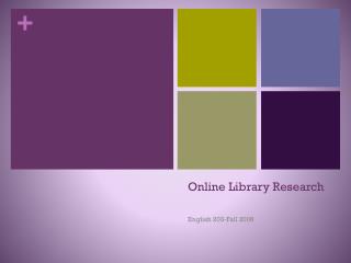 Online Library Research