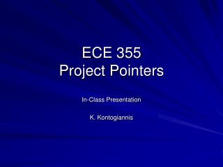 ECE 355 Project Pointers