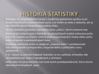 História štatistiky