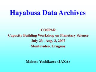 Hayabusa Data Archives