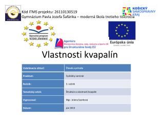 Vlastnosti kvapalín