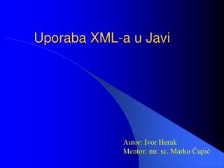 Uporaba XML-a u Javi