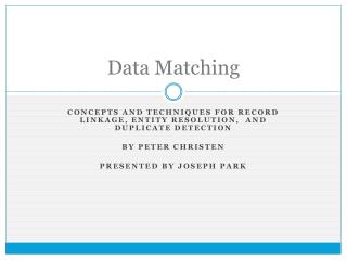 Data Matching