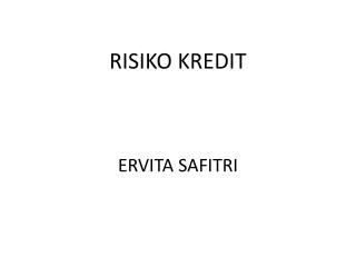 RISIKO KREDIT