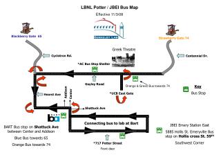 LBNL Potter / JBEI Bus Map Effective 11/3/08