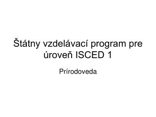 Štátny vzdelávací program pre úroveň ISCED 1