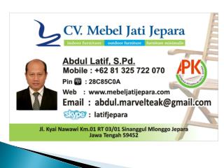 CV. MEBEL JATI JEPARA AND APKJ THE SVLK GROUP VERIFICATION FOR SMEs