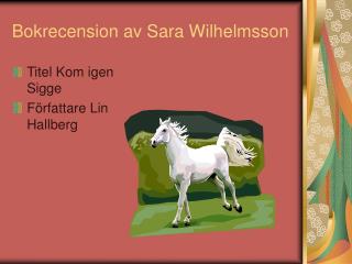 Bokrecension av Sara Wilhelmsson