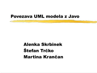 Povezava UML modela z Javo