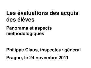 Panorama des évaluations