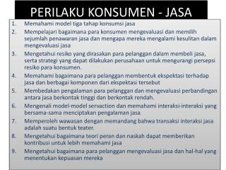 PERILAKU KONSUMEN - JASA