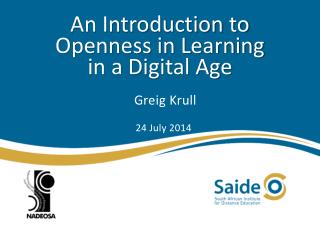 An Introduction to Openness in Learning in a Digital Age