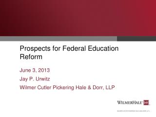 Prospects for Federal Education Reform