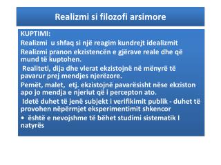 Realizmi si filozofi arsimore