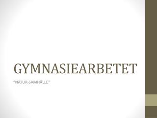 GYMNASIEARBETET