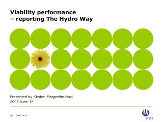 Viability performance – reporting The Hydro Way