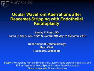 Ocular Wavefront Aberrations after Descemet-Stripping with Endothelial Keratoplasty