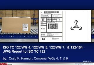 ISO TC 122/WG 4, 122/WG 5, 122/WG 7, &amp; 122/104 JWG Report to ISO TC 122