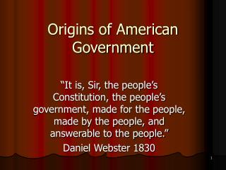 Origins of American Government