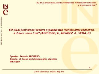 EU-SILC provisional results available two months after collection,