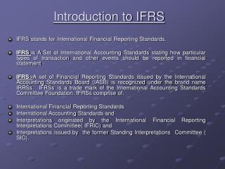 Introduction to IFRS