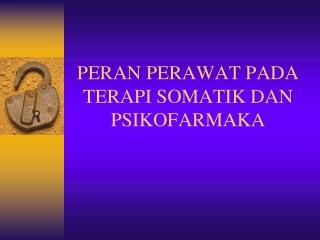 PERAN PERAWAT PADA TERAPI SOMATIK DAN PSIKOFARMAKA