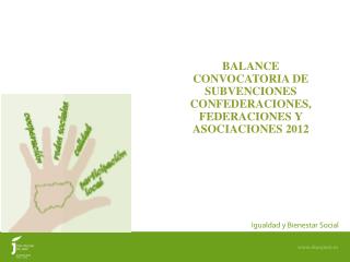 BALANCE CONVOCATORIA DE SUBVENCIONES CONFEDERACIONES, FEDERACIONES Y ASOCIACIONES 2012