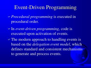 Event-Driven Programming