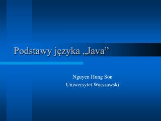 Podstawy języka „Java”