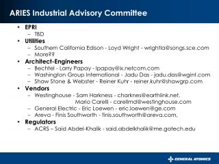 ARIES Industrial Advisory Committee