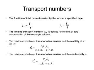 Transport numbers