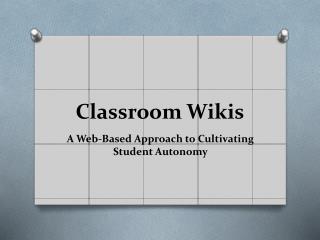 Classroom Wikis