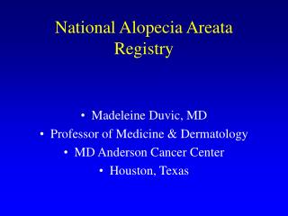 National Alopecia Areata Registry