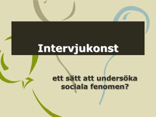 Intervjukonst