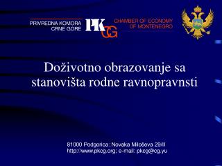 Do ž ivotno obrazovanje sa stanovi š ta rodne ravnopravnsti