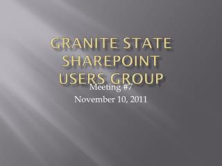 Granite State SharePoint Users Group