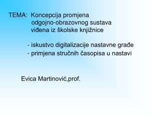 Evica Martinović,prof.