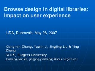 Browse design in digital libraries: Impact on user experience