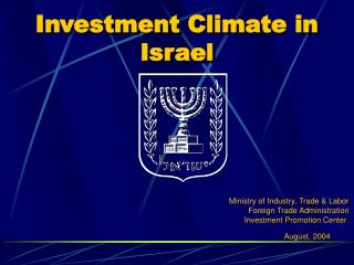 Investment Climate in Israel
