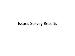 Issues Survey Results