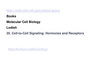 ncbi.nlm.nih/entrez/query Books Molecular Cell Biology Lodish