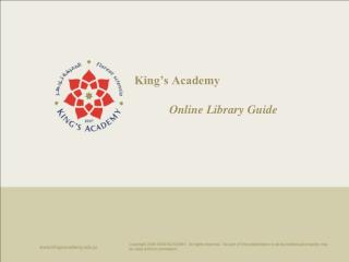 King’s Academy Online Library Guide