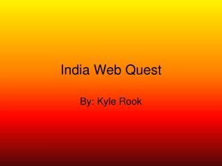 India Web Quest